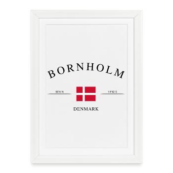 Bornholm, Danemark – Souvenir et cadeau de Noël - Affiche encadrée (27 × 37 cm) - blanc - Devant