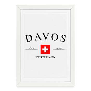 Davos Switzerland – Holiday Souvenir & Gift - Framed poster (27 × 37 cm) - white - Front