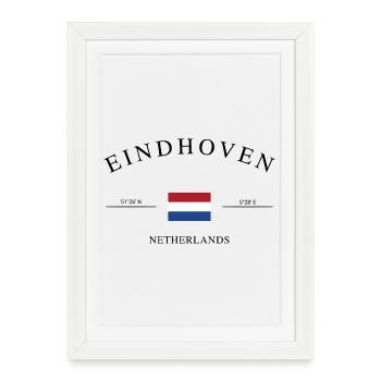 Eindhoven, Pays-Bas – Souvenir et cadeau de vacances - Affiche encadrée (27 × 37 cm) - blanc - Devant