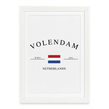Volendam Pays-Bas – Souvenir et cadeau de Noël - Affiche encadrée (27 × 37 cm) - blanc - Devant