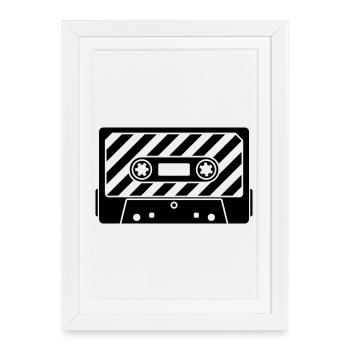 Cassette Retro Mixtape – Music Cult Motif - Framed poster (27 × 37 cm) - white - Front
