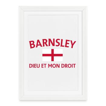 Barnsley emblem England flag - Framed poster (27 × 37 cm) - white - Front