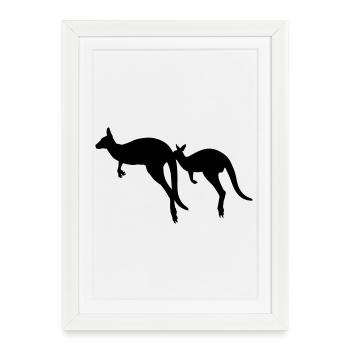 Kangourou - Affiche encadrée (27 × 37 cm) - blanc - Devant