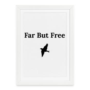 Far But Free – Chemise de voyage - Affiche encadrée (27 × 37 cm) - blanc - Devant