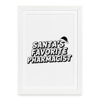 Le pharmacien préféré du Père Noël - Affiche encadrée (27 × 37 cm) - blanc - Devant
