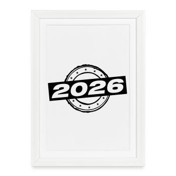 2026 year - Framed poster (27 × 37 cm) - white - Front