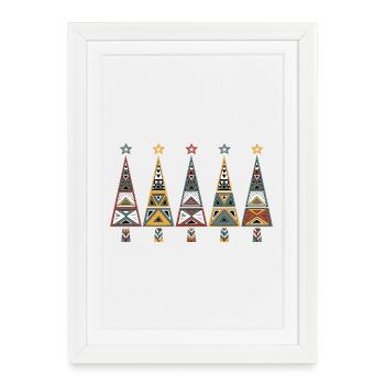 Sapin de Noël Afrique - Affiche encadrée (27 × 37 cm) - blanc - Devant