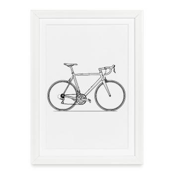 Road Bike Love On Two Wheels Biker - Affiche encadrée (27 × 37 cm) - blanc - Devant