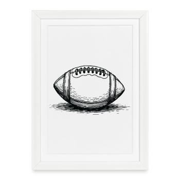 Vintage American Football Ball Sportsman - Framed poster (27 × 37 cm) - white - Front