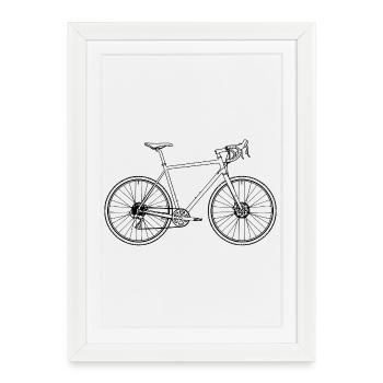 Vélo de route Minimal Art Rétro – Pure Speed - Affiche encadrée (27 × 37 cm) - blanc - Devant