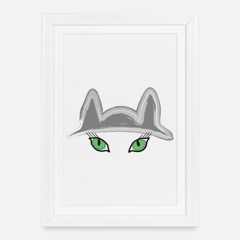 Katzi - Gerahmtes Poster (27 × 37 cm) - Weiß