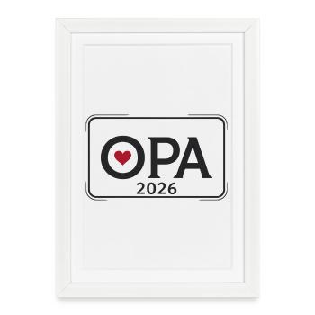 Annonce du Grand-père Fier OPA 2026 - Affiche encadrée (27 × 37 cm) - blanc - Devant