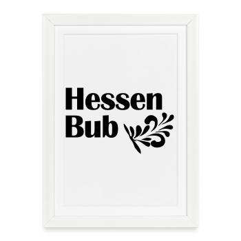 Hessen Bub - Atelier de design à Francfort Bembeltown.de - Affiche encadrée (27 × 37 cm) - blanc - Devant