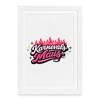 Cologne de la souris de carnaval - Design du carnaval de Cologne - Affiche encadrée (27 × 37 cm) - blanc - Devant