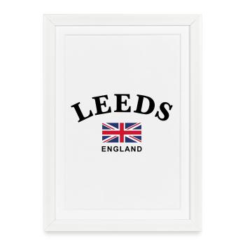 Leeds, England - Framed poster (27 × 37 cm) - white - Front