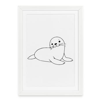 Seal seal seals seal - Framed poster (27 × 37 cm) - white - Front