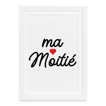 Ma Cœur Motié - Affiche encadrée (27 × 37 cm) - blanc - Devant