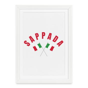Drapeaux italiens de Sappada - Affiche encadrée (27 × 37 cm) - blanc - Devant