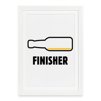 Finisher (beer / beer / beer drinker / POS 2C) - Framed poster (27 × 37 cm) - white - Front