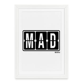 Madrid MAD, sweat à capuche souvenir de la ville, T-shirt, casquette - Affiche encadrée (27 × 37 cm) - blanc - Devant
