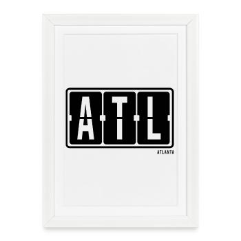Atlanta ATL, sweat à capuche souvenir de la ville, sac, casquette - Affiche encadrée (27 × 37 cm) - blanc - Devant
