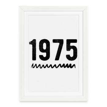 1975 Anniversaire 1975 Retro 1975 - Affiche encadrée (27 × 37 cm) - blanc - Devant