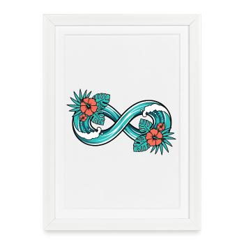 Onde tropicale infinie - Affiche encadrée (27 × 37 cm) - blanc - Devant