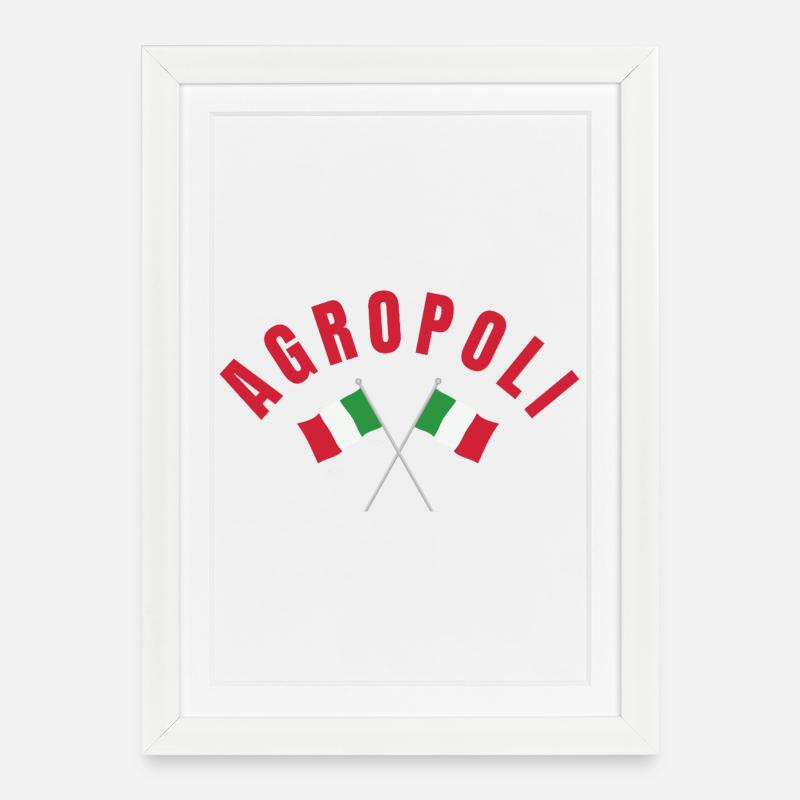 Drapeaux italiens d’Agropoli - Affiche encadrée (27 × 37 cm) - blanc