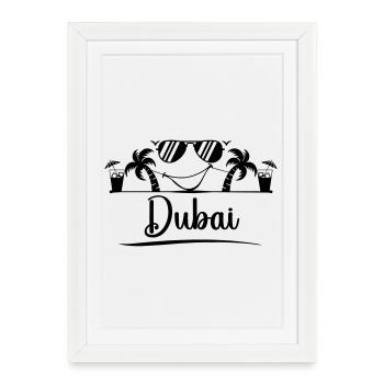 Dubaï - Affiche encadrée (27 × 37 cm) - blanc - Devant