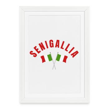 Senigallia Italian Flags Emblem - Framed poster (27 × 37 cm) - white - Front