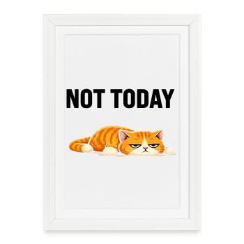 Relaxed Orange Tabby Cat Illustration - Framed poster (27 × 37 cm) - white - Front