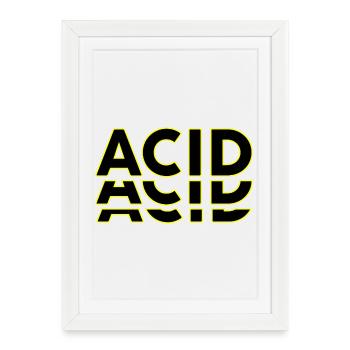 Acid Techno Amelie Hard Dark Beats - Affiche encadrée (27 × 37 cm) - blanc - Devant