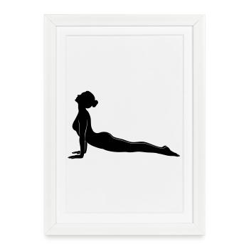 Cobra Yoga Pose Silhouette - Framed poster (27 × 37 cm) - white - Front