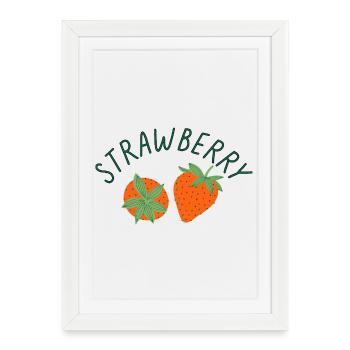 Cute Strawberry Shirt Fresh Summer Fruit Aesthetic - Framed poster (27 × 37 cm) - white - Front