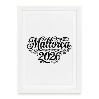 Palmier de Majorque 2026 - Affiche encadrée (27 × 37 cm) - blanc - Devant