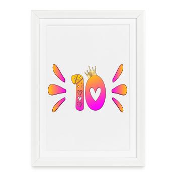 Dix anniversaires - Affiche encadrée (27 × 37 cm) - blanc - Devant