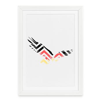 Abstract Eagle Germany Fan - Framed poster (27 × 37 cm) - white - Front