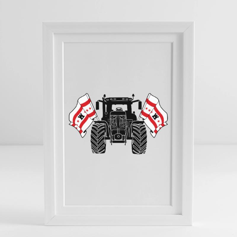 Drenthe_Tractor_Pride Affiche encadrée (27 × 37 cm)