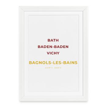 Bagnols-les-Bains Lozère - Bath - Baden-Baden - Affiche encadrée (27 × 37 cm) - blanc - Devant