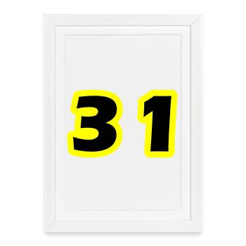Symbole du chiffre 31 - Affiche encadrée (27 × 37 cm) - blanc - Devant