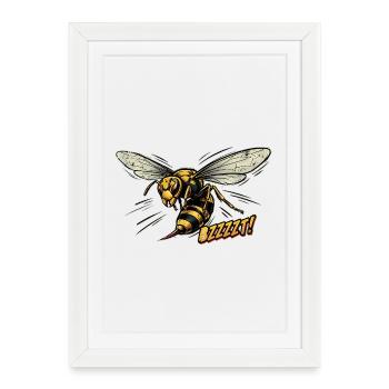 Retro Style Wasp - Framed poster (27 × 37 cm) - white - Front