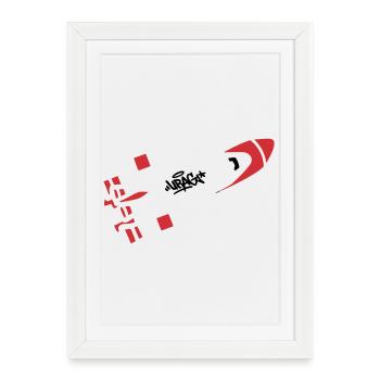 Red Rocket Graffiti Logo - Framed poster (27 × 37 cm) - white - Front