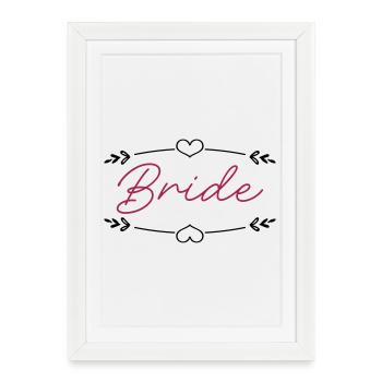 Mariée - Affiche encadrée (27 × 37 cm) - blanc - Devant