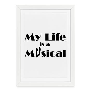 Musique musicale Théâtre Scène Fan - Affiche encadrée (27 × 37 cm) - blanc - Devant