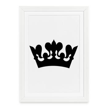 Image d’un dessin de couronne # - Affiche encadrée (27 × 37 cm) - blanc - Devant