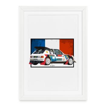 205 Édition Swycar - Affiche encadrée (27 × 37 cm) - blanc - Devant