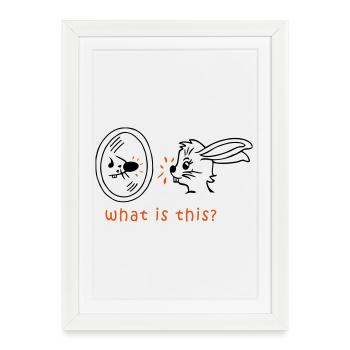 Spiegelbild Hase und Maus - Affiche encadrée (27 × 37 cm) - blanc - Devant