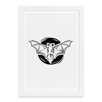 Bat Moon Icon Illustration Icon Graphic - Framed poster (27 × 37 cm) - white - Front