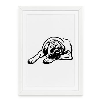 Deutsch Mastiff - Framed poster (27 × 37 cm) - white - Front