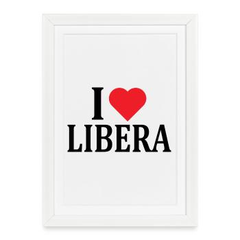 name t-shirt I love Free t-shirt gift idea - Framed poster (27 × 37 cm) - white - Front
